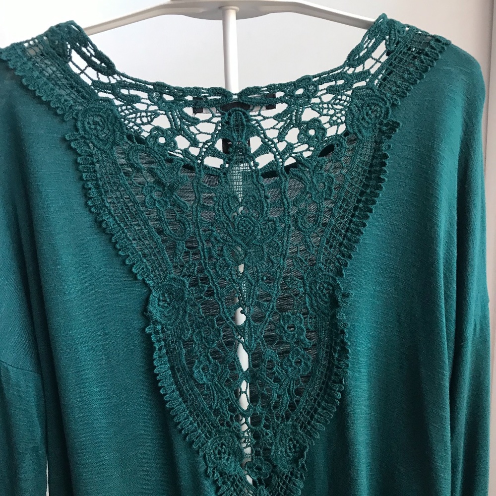 Forever 21 Dark Green Long Sleeve Crop Top - Picture 7 of 10